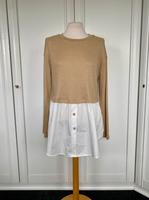 Shein Pullover Gr. S 36 beige braun weiß Blusenapplikation Niedersachsen - Apen Vorschau