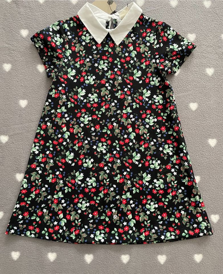 Zara neu kleid Weihnachtsoutfit rot grün schwarz Bubi Kragen 116 in Kempten