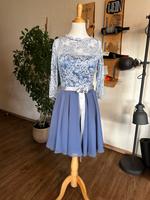 Abendkleid Cocktailkleid Swing Spitze Chiffon silber-grau-blau 38 Sachsen - Radeburg Vorschau