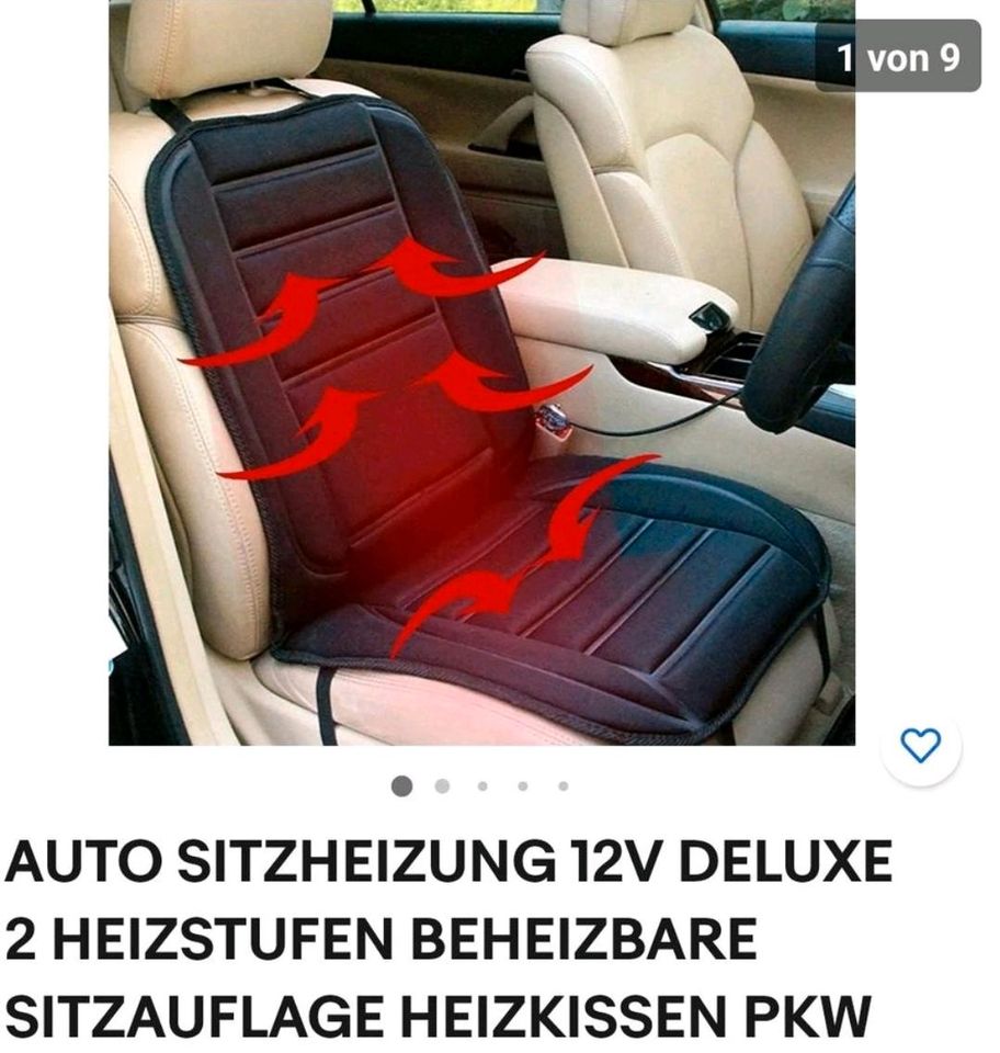 Auto Sitzheizung 2 Heizstufen 12V DeLuxe beheizbares Heizkissen Sitzauflage  PKW , 20,99 €