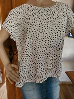 Weites H&M T-Shirt,Gr M,schwarz-weiß getupft Bayern - Hemau Vorschau