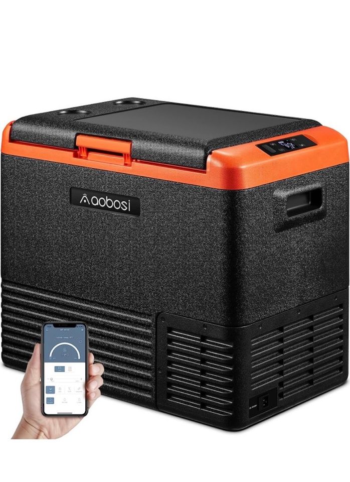 AOBOSI Kompressor Kühlbox 20 Liter, Kühlbox Auto, 12/24V für Auto, LKW,  Camping, Elektrische Kühlbox mit WiFi-APP-Steuerung, LED-Touch-Steuerung  (Navy blau) : : Auto & Motorrad