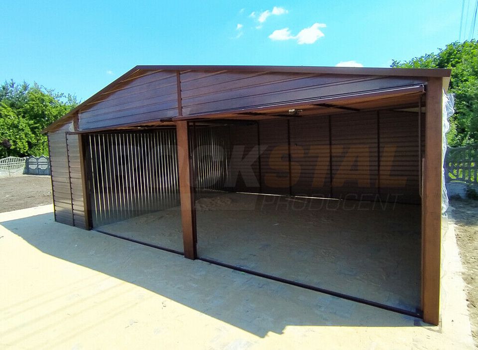 PREMIUM Blechgarage Fertiggarage 9x6m Lager Garage Sektionaltor in Wittgensdorf