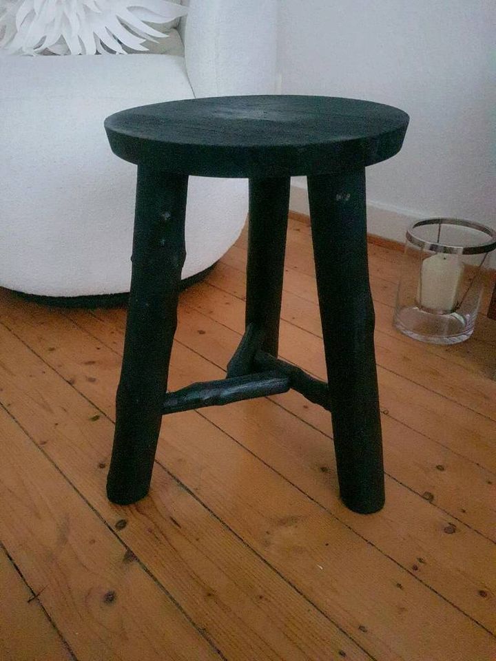 DEPOT Holz Hocker Lasse Beistelltisch Schemel schwarz in Aschaffenburg