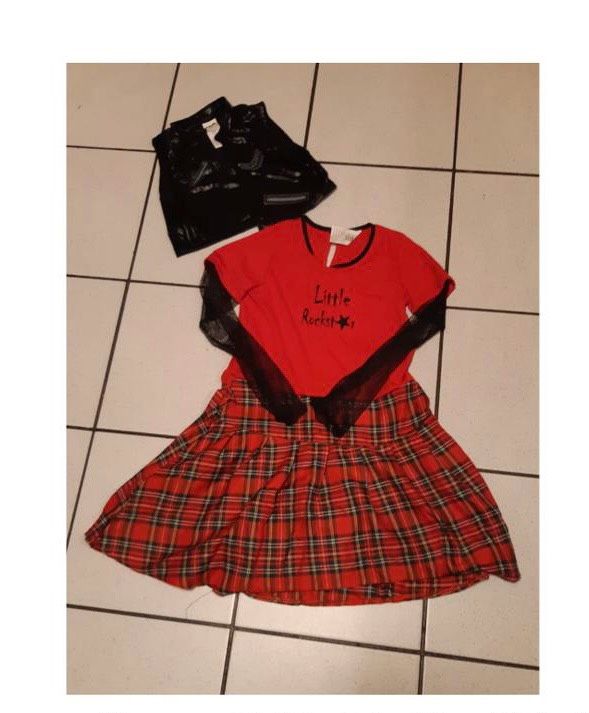 2x Kostüm Kleid/Rock Brings/Rock 134/140 /rot/schwarz NEU in Sinzig