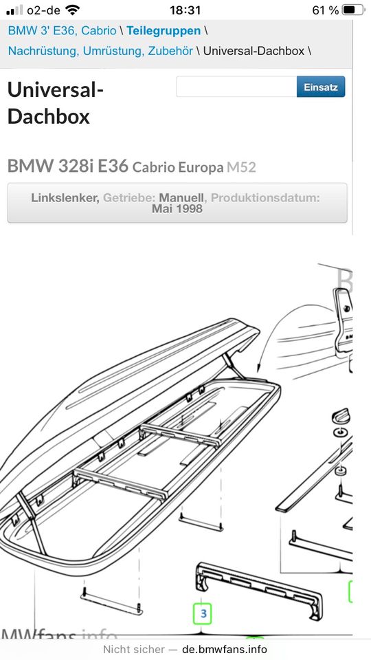 Originale bmw dachbox mit Trägern in München