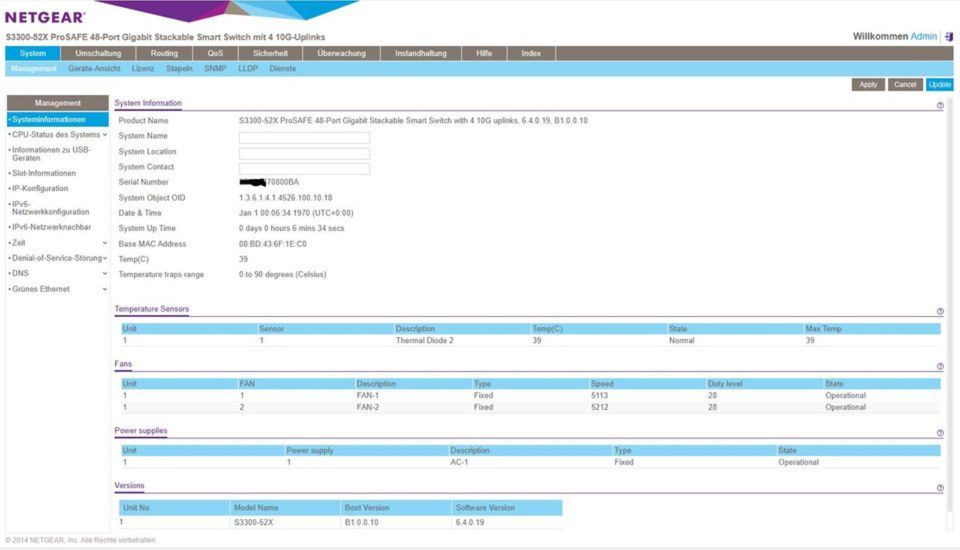 NETGEAR S3300-52x GS752TX Switch 48x 1GB + 4x10GB + 2x SFP+ Ports in Baesweiler