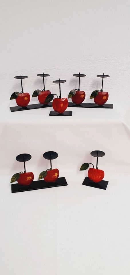 5 Kerzenständer mit dem Motiv Apfel  – neu in Großenlüder