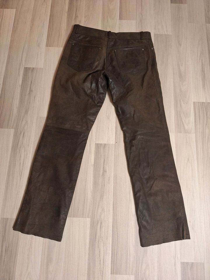 Lederhose, braune Motorradhose, Motorradlederhose in Salzatal