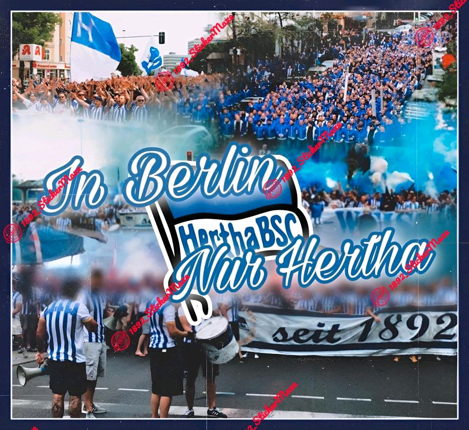 Hertha BSC Aufkleber 10 x 10 cm (50 Stück) in Genthin