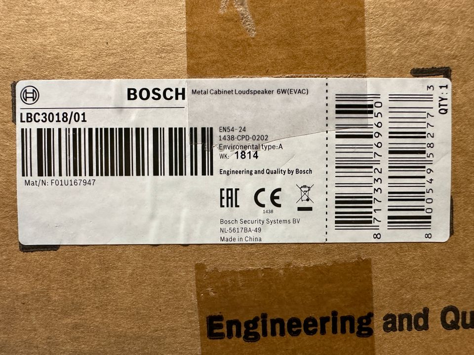 2 Bosch Lautsprecher / LBC 3018/01 / Wandaufbaulautsprecher / NEU in Gelmer