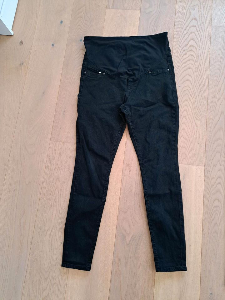 H&M Mama Hose Jeans Umstandshose Gr. L High Rib schwarz in Mühldorf a.Inn