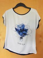 T-Shirt Bluse Damen weiß blau, Sehr gut, Größe S, 36, 38 Bayern - Karlshuld Vorschau