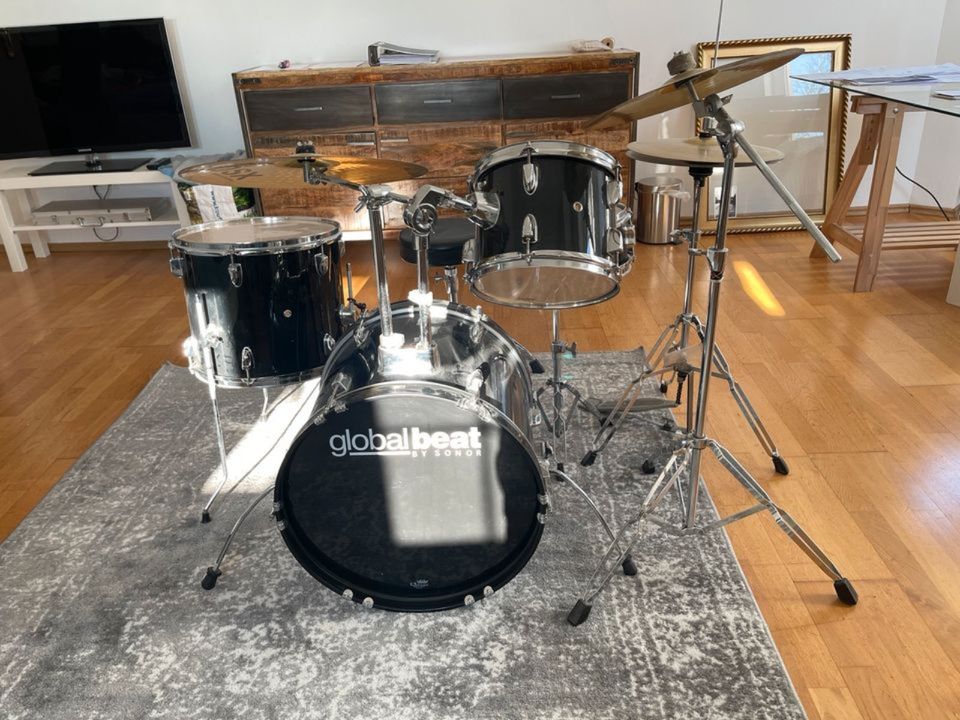 Schlagzeug Global Beat by Sonor, Drum Set schwarz mit BSX Becken in Köln