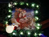 Weihnachtsdeko Bild mit Weihnachtsmann und Beleuchtung Schleswig-Holstein - Salem (Lauenburg) Vorschau