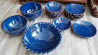 19 tlg. Salatservice, Gemüse, Obst Keramik blau mit Sonne Thüringen - Schleiz Vorschau