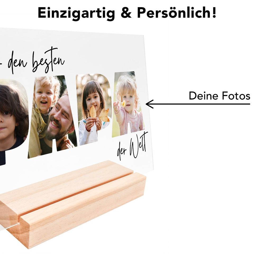 Papa Foto Geschenk Vatertag aus Acryl Produktmuster Verschenken in Marsberg