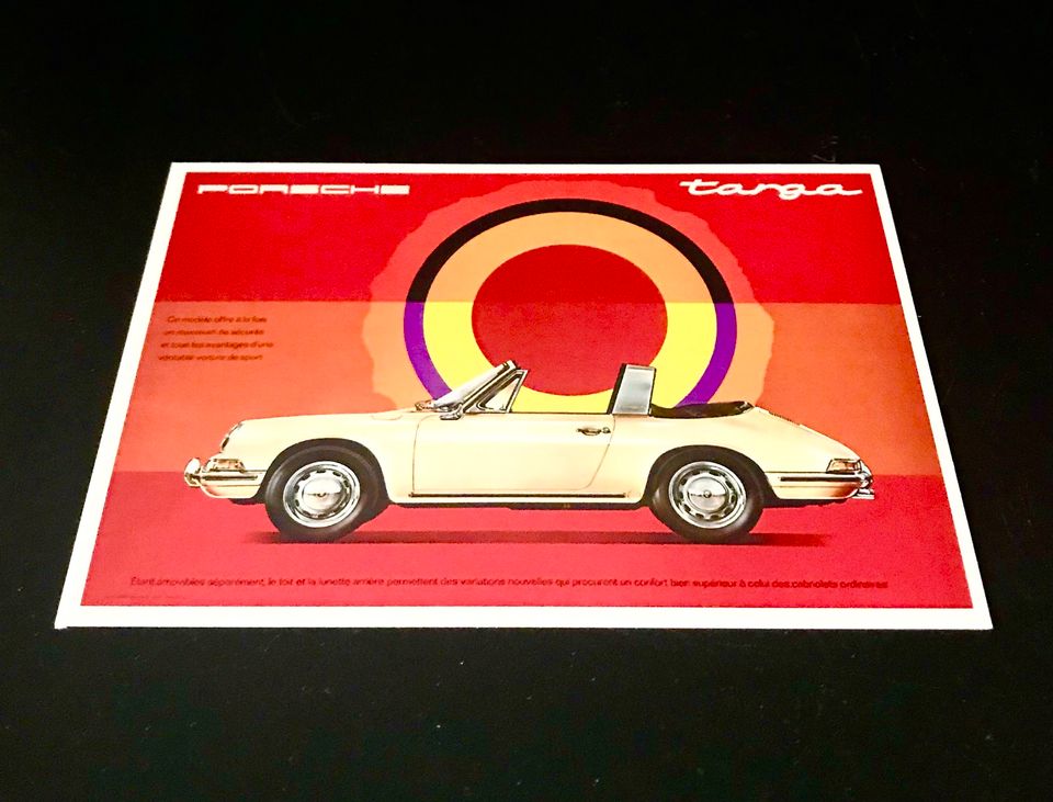 PORSCHE 911 TARGA 1965 PROMO AD CARD! Volkswagen Audi BMW Ferrari in Berlin