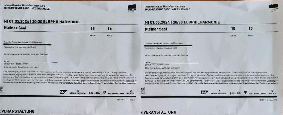 1. Mai, Elbphilharmonie Kleiner Saal in Berlin