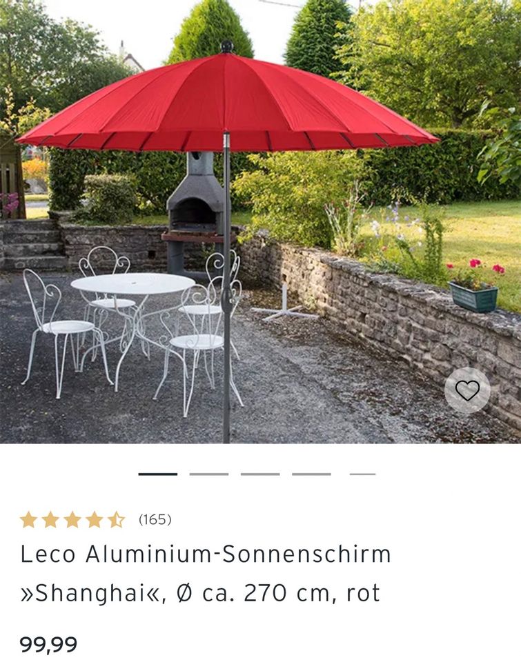 LECO Aluminium Sonnenschirm Shanghai pink 260-270 cm Durchmesser in Baunatal