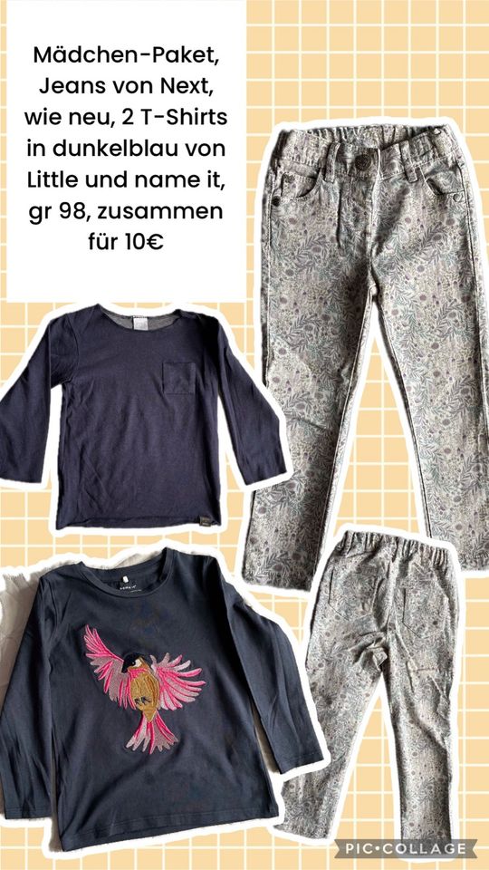 Mädchen Set 3-Teile gr 98 jeans next  2 Oberteile in Schenefeld