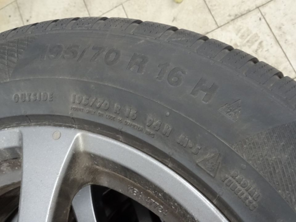 Opel Mokka Winterräder Alufelgen RDKS Continental 195/70R16 in Burgstädt