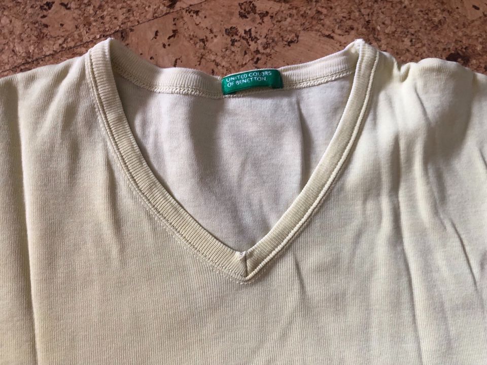 ❤️ BENETTON Marken Damen Basic Shirt Gr.S 36 38 gelb kurzarm in Köln