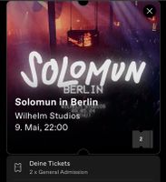 2 Solomun Tickets Berlin 09.05. Berlin - Friedenau Vorschau