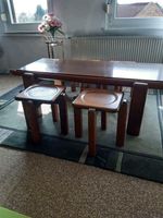 Tisch Hocker Echtholz Tischlerarbeit 70er Jahre Brandenburg - Peitz Vorschau