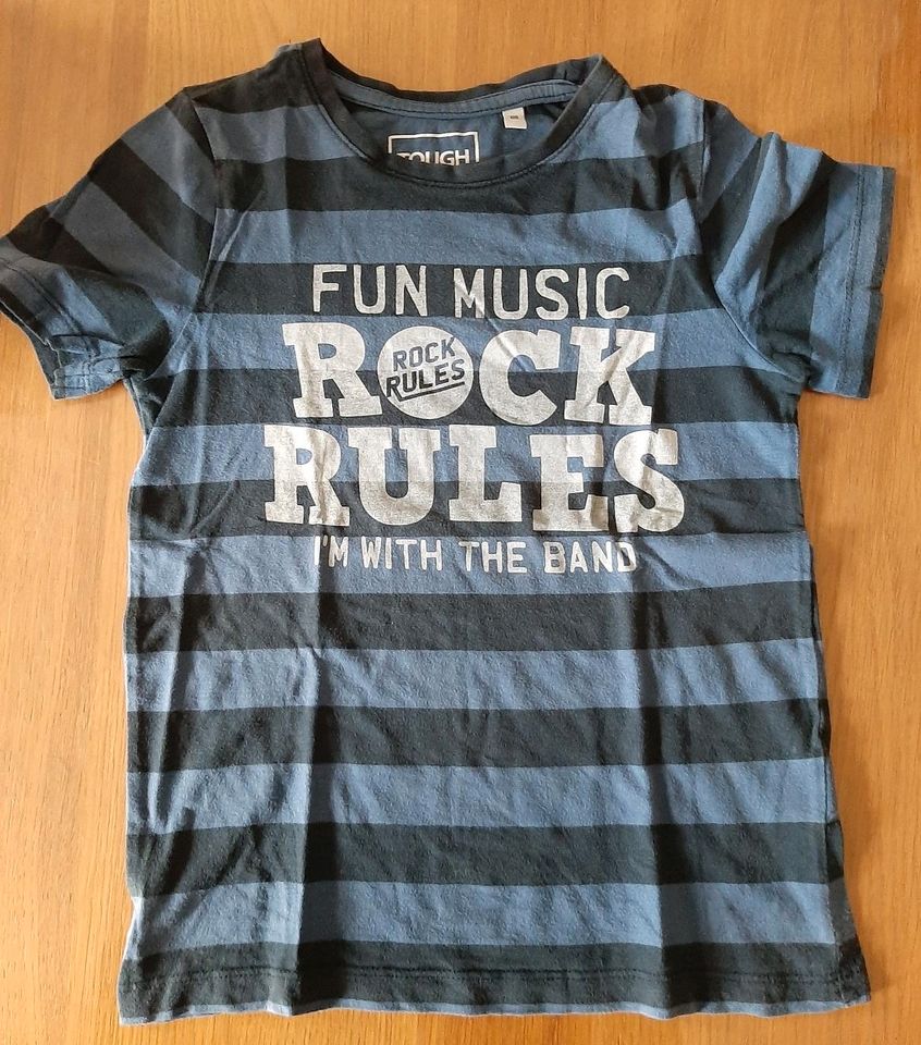 C&A blaue Streifen T-Shirt, Fun Music Rock, Gr. 128 in Heilbronn