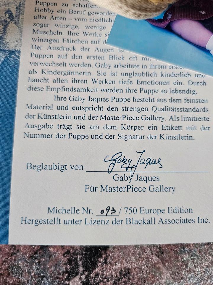 Sammlerpuppe Gaby Jaques "Michelle" Silikon-Vinyl Puppe in Neubrandenburg