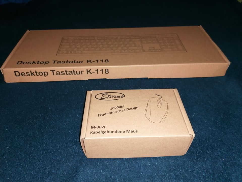 Computer Tastatur + Maus / Schwarz / K 118 / Neu + OVP in Halle