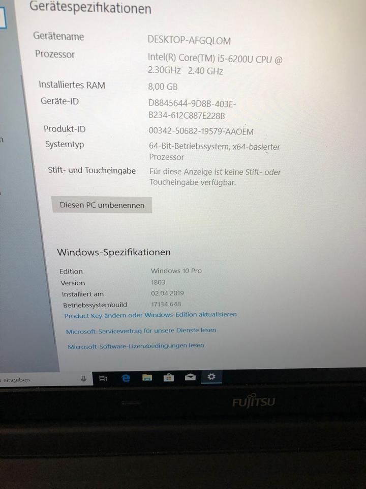 Fujitsu Lifebook E556 Business Laptop i5 8GB Ram 256SSD 15‘‘ FHD in Gladbeck