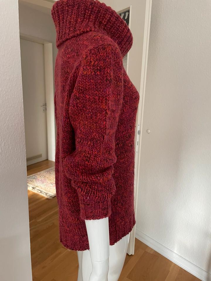 ESPRIT WOLLE STRICK PULLOVER ROLLKRAGEN ROT PINK ORANGE 38 M in Hamburg