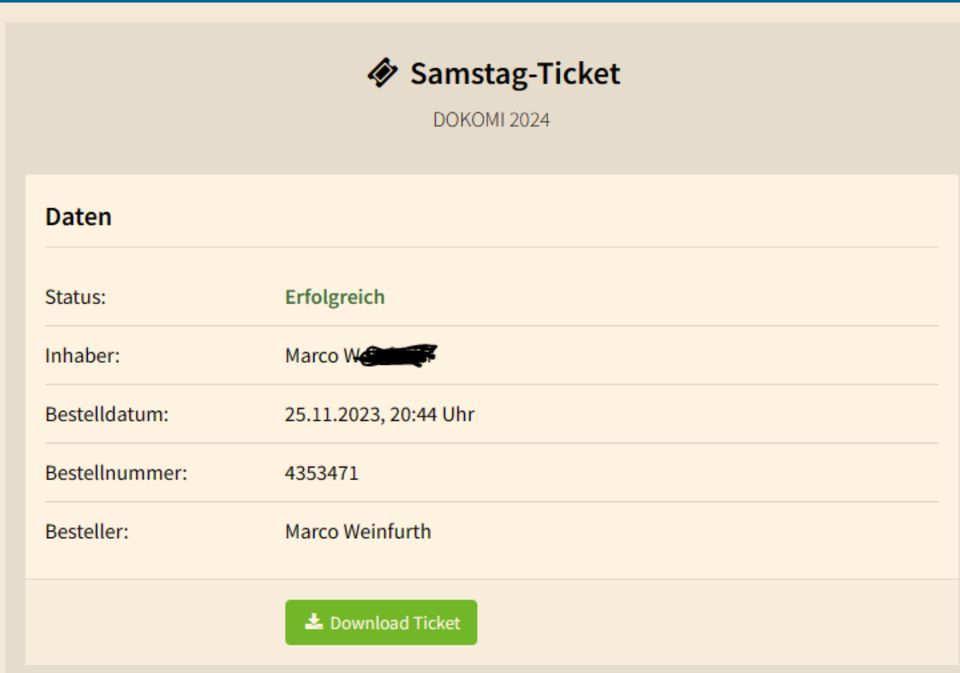 DoKomi Ticket Samstag 2024 (optional mit Ticketpay) in Köln