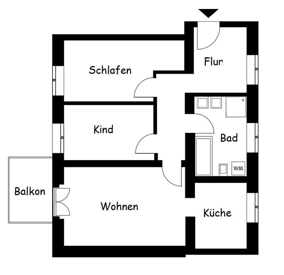 - 3 Räume - Balkon - Einbauküche in Merseburg