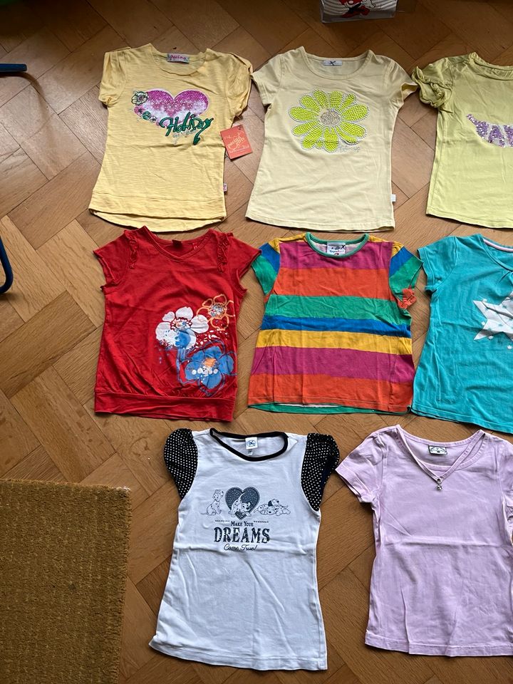 T-Shirts Shirts 110 / 116 weiß rosa Glitzer blau gelb türkis katz in Jena