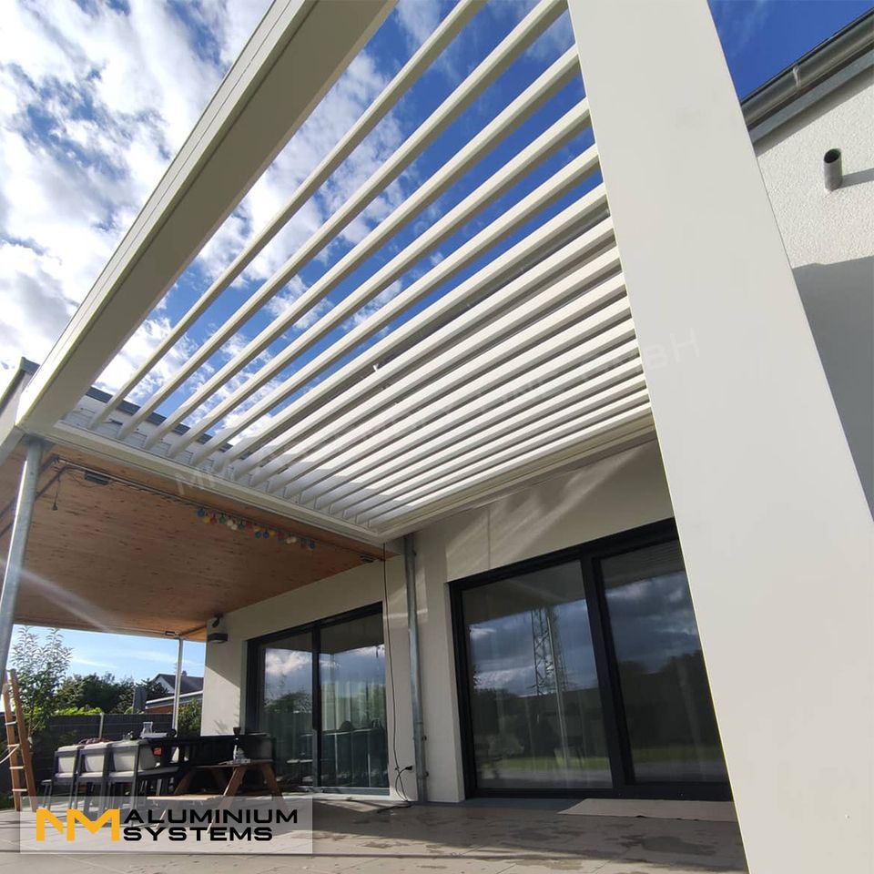 Aluminium Pergola Lamellendach Pavillon Terrassendach 3,5 x 3,5 m in Nauheim