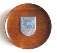 Holzteller mit silberfarbenem Wappen Apolda TOP Hessen - Vellmar Vorschau