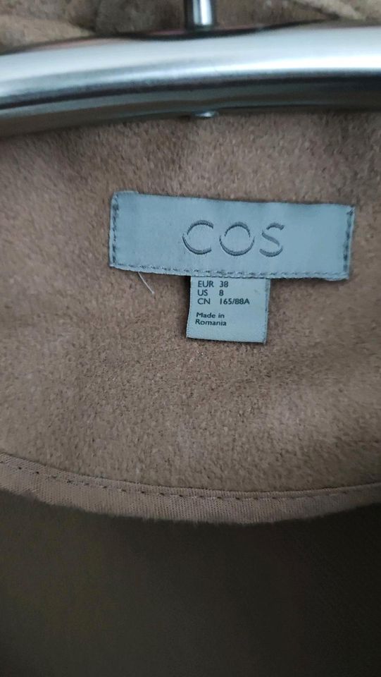 ❣️ COS Mantel Wolle Kaschmir Reißverschluss Kapuze Cognac Gr.38 in Hattingen