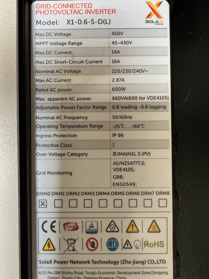 Solax X1-0.6-S-D(L) Wechselrichter in Kalletal