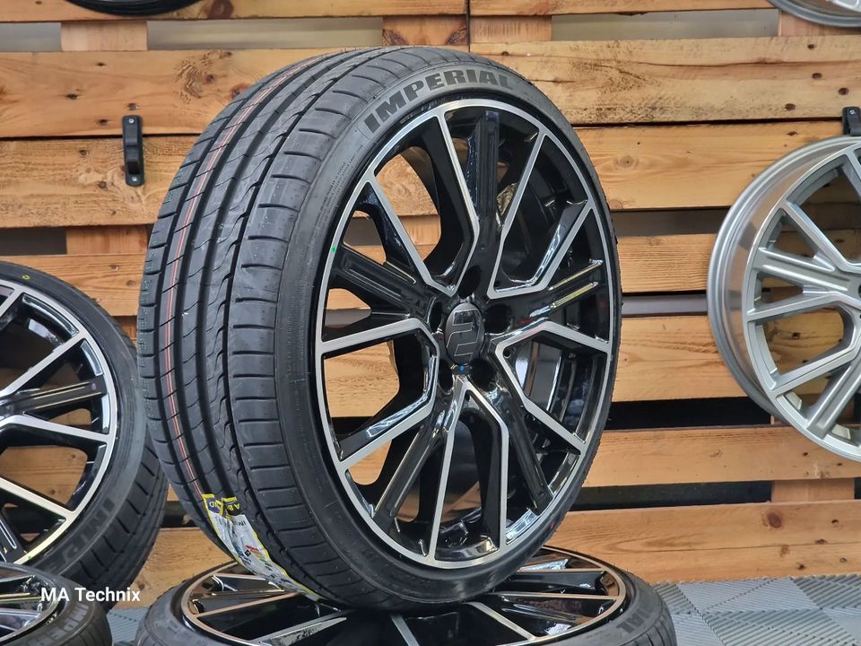 ⭐ 19 Zoll VW Sommerräder Sommerreifen Neu 225/35 R19 Kompletträder Felgen mit Reifen Wheelworld WH34 schwarz poliert Golf Van III Variant 1H5 Golf VIII CD1 in Schmalkalden