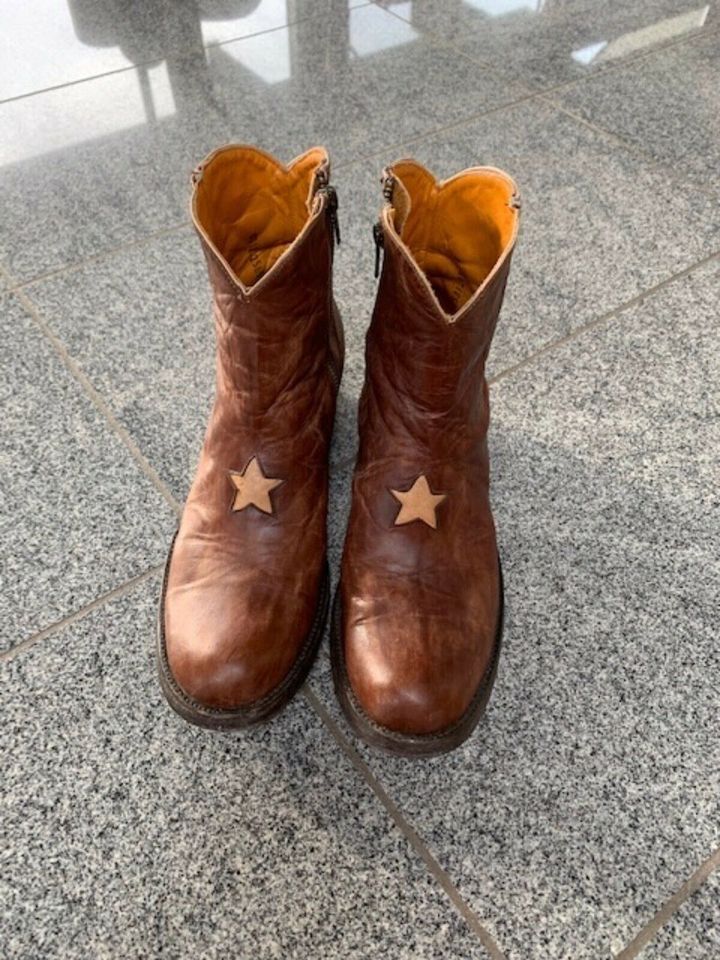 MEXIKANER Stiefel Boots Stiefeletten Cowboy Gr. 40 Leder braun in Hamm
