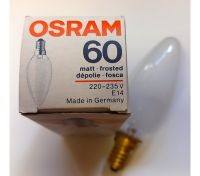 Osram 60W Kerze matt frosted 220-235V E14 made in Germany Bayern - Mellrichstadt Vorschau