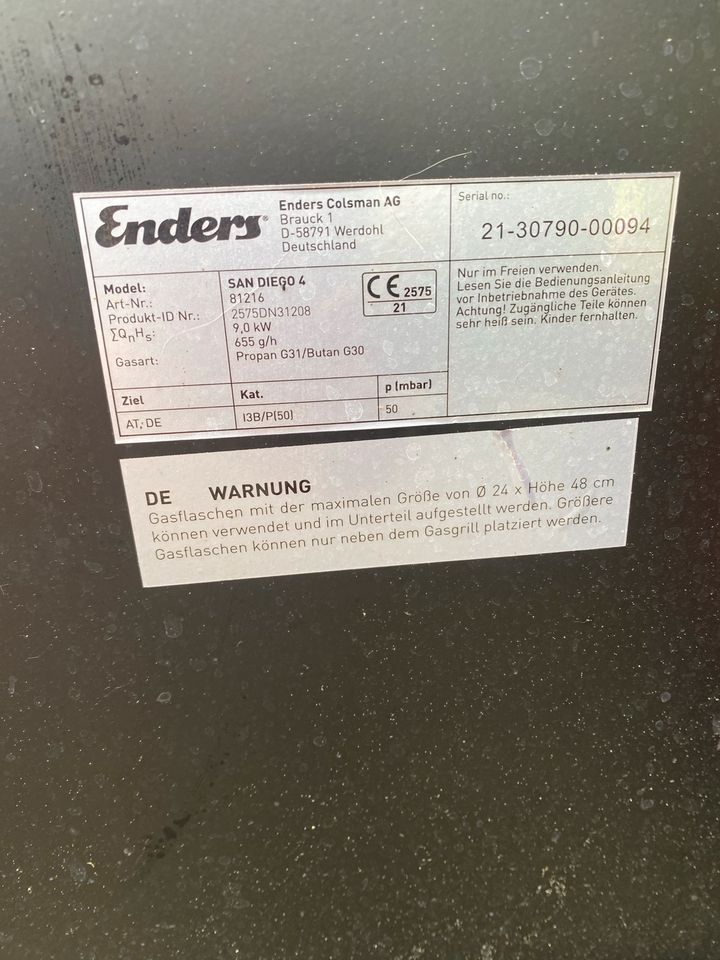 ENDERS SAN DIEGO GASGRILL 4 in Höhenberg i. T.