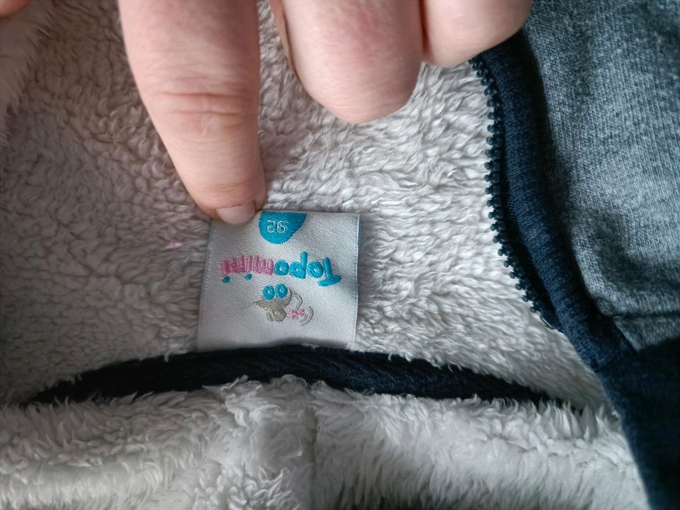 Topomini Kuscheljacke, Gr 92, Blau/Grau * gebraucht in Glattbach Unterfr.