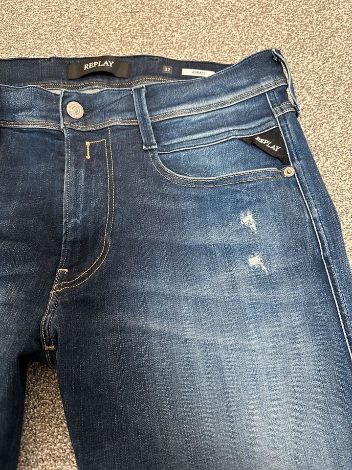 Replay Hyperflex 32/32 coole Waschung blau Jeans in Augsburg
