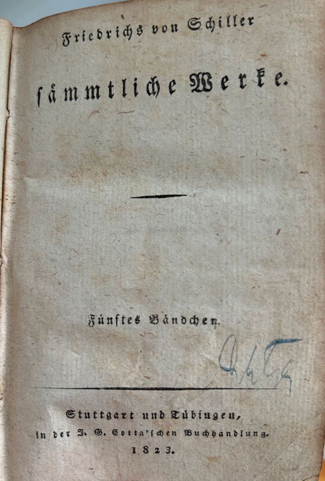 8 Bändchen der Schiller-Gesamtausgabe (1823-25) in Berlin