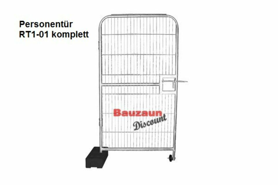 Bauzaun Personentür und LKW Tor rund engmaschig in Berlin
