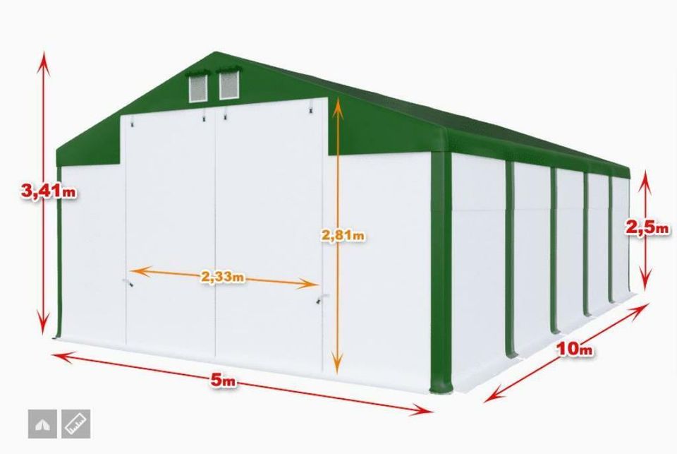 Starke Lagerhalle Ganzjährig 5x10x2,5 Garagenzelt INDUSTRIEZELT in Görlitz